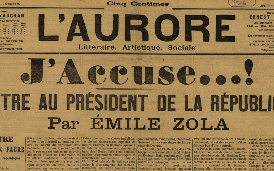J&rsquo;Accuse…! – 13 janvier 1898
